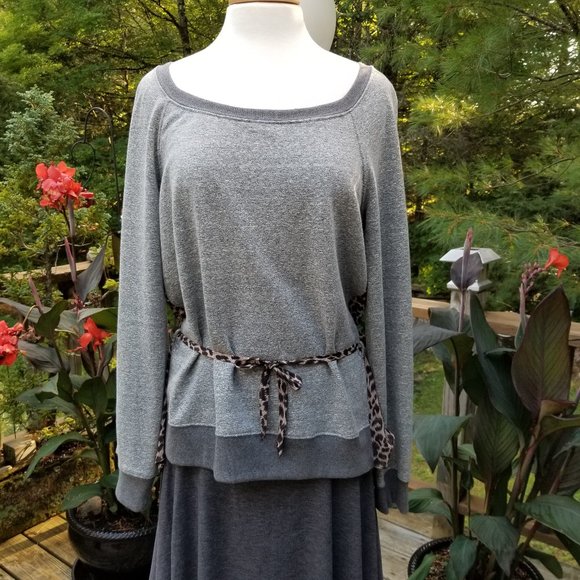 NWOT LOVE, ZOEY GRAY, SHEER CHEETAH BACK SHIRT - Picture 1 of 9